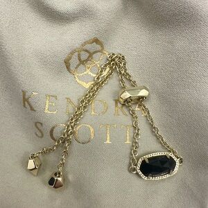 Kendra Scott Elaina Gold Adjustable Chain Bracelet in Black